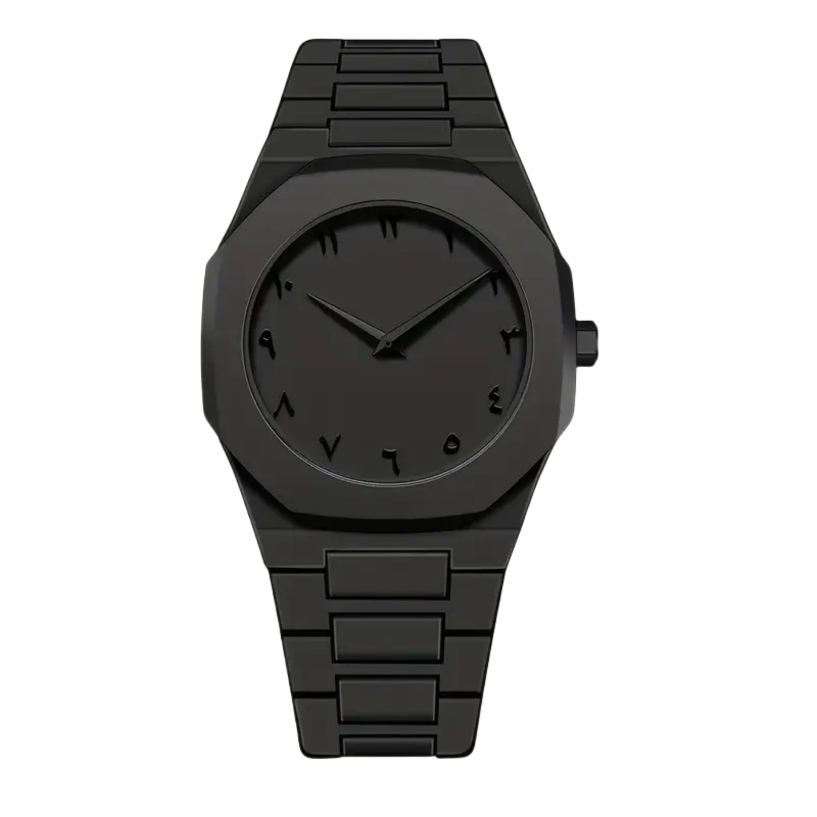 Black Arabic numerals quartz watch