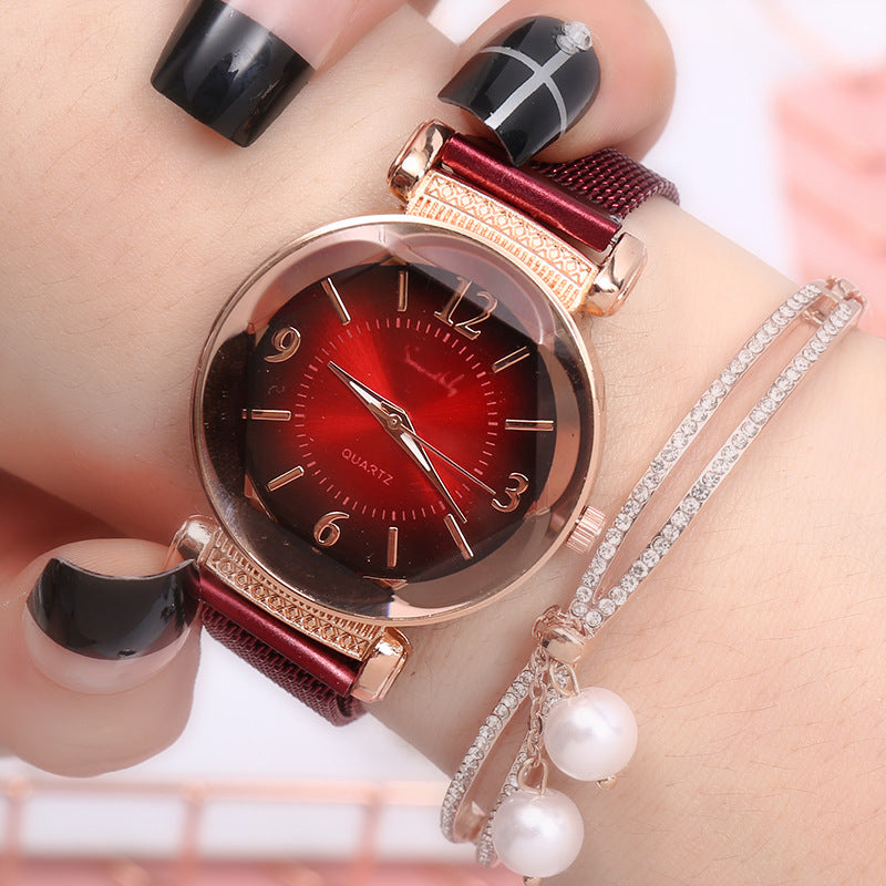 Gradient Dial Milanese Strap Women's Watch