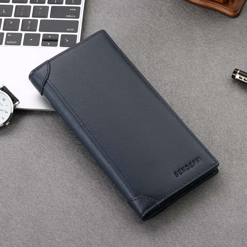 Men's Wallet Long Slim Soft Side Clutch Multifunctional Money Clip Money Bag Coin Purse