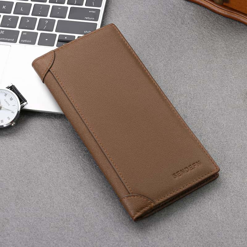 Men's Wallet Long Slim Soft Side Clutch Multifunctional Money Clip Money Bag Coin Purse