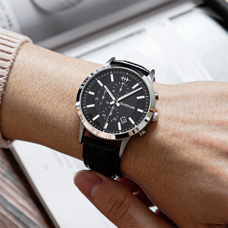 High-grade men's business waterproof watch steel sports wristwatch