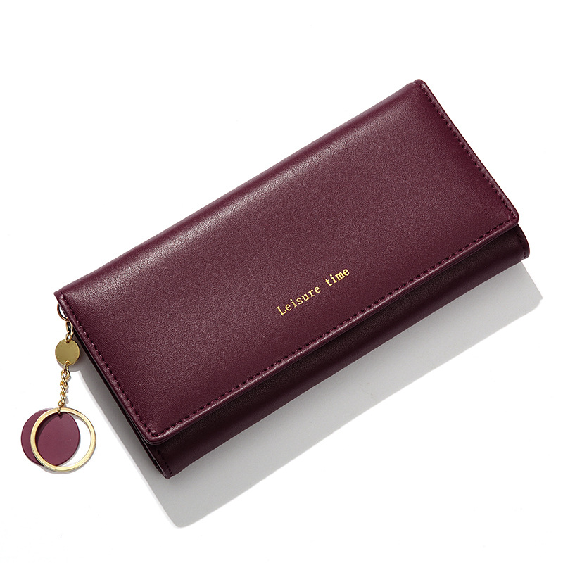 New style ladies wallet long solid color card holder 2024 women's high-end cross-border zipper clutch source manufacturer