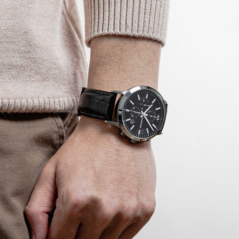 High-grade men's business waterproof watch steel sports wristwatch