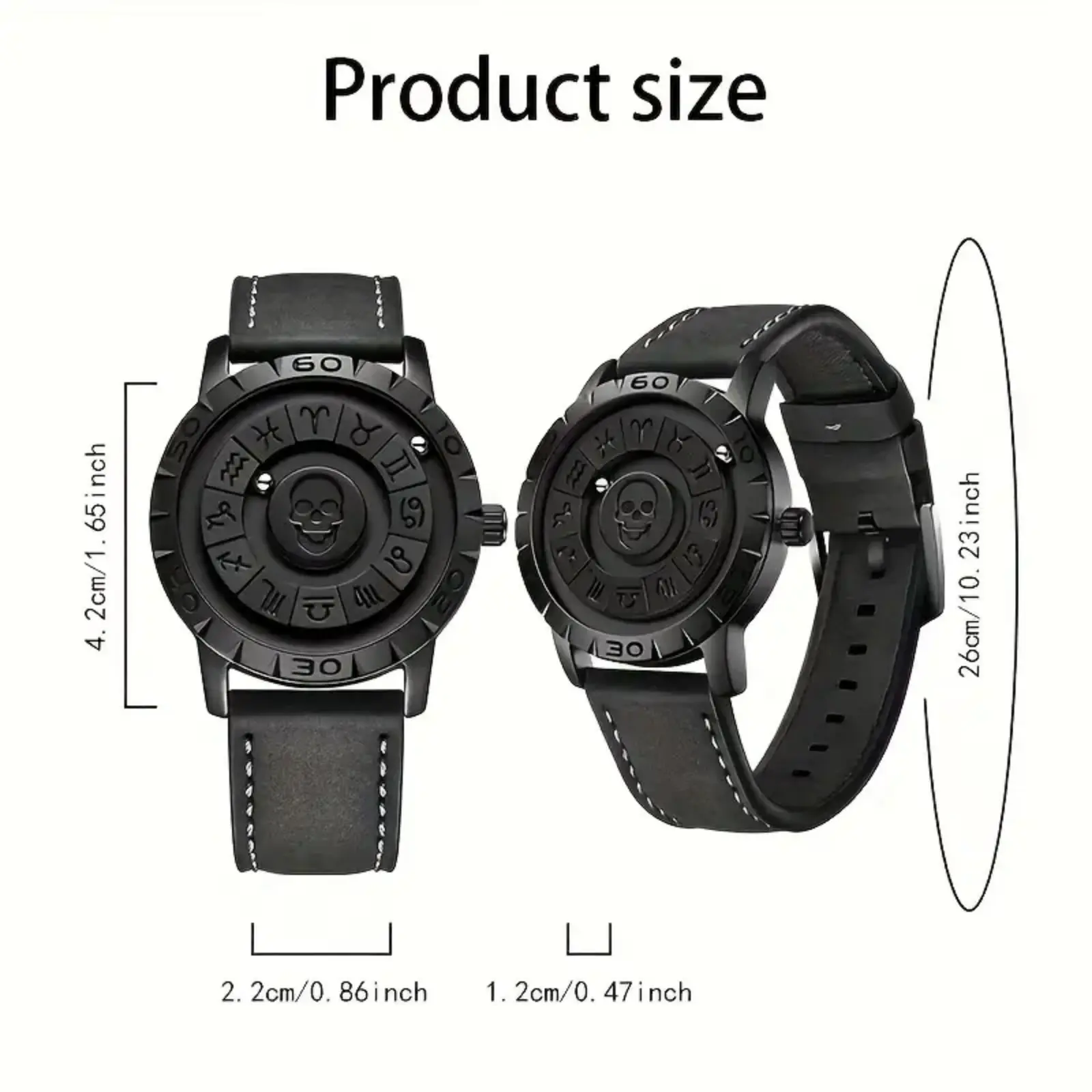 Men's Skull Roman Numeral Quartz Watch